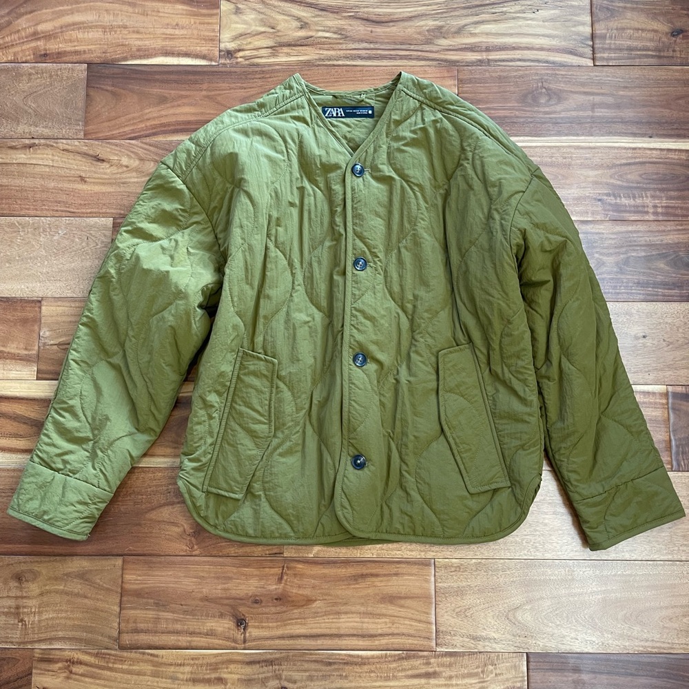 Zara Khaki Quilted Jacket                S-M[38-40]